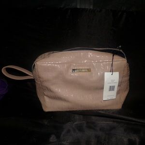 NWT Steve Madden Large Cosmetic Bag Zip Nude XSIV